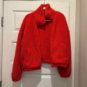 American Eagle Outfitters Vibrant Red Sherpa